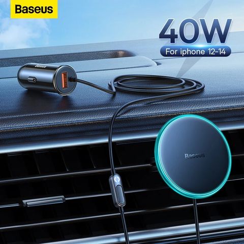 Tẩu Ô Tô Sạc Không Dây Magsafe Baseus CW01 Magnetic Wireless Charging Car Mount Sạc Nhanh 40W