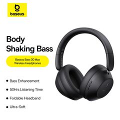 Tai Nghe Chụp Tai Bluetooth Baseus Bass 30 Max (Bluetooth 5.3, -30dB, Noise Cancellation Over Headset, Ultra Low Latency, 50H Time)