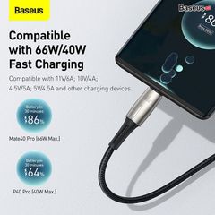 Cáp sạc nhanh, siêu bền Baseus Water Drop-Shaped Lamp Type C Cable (66W, 480Mbps, 6A Super Fast Charge )