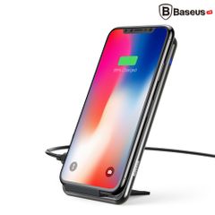 Đế sạc nhanh không dây Baseus 3 Coils Wireless Quick Charge cho iPhone 8/ iPX/ XR/ XS/XS Max/ Samsung S8/ S9/ Note 8/9 (10W, Qi Wireless Quick Charge)