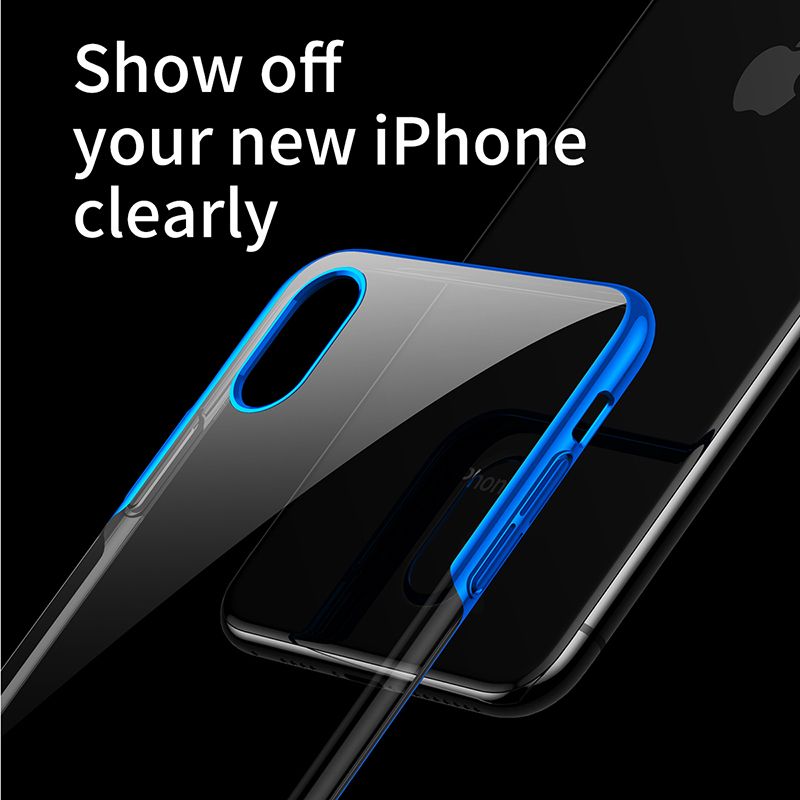Ốp lưng trong suốt viền si màu Baseus Glitter Case cho iPhone XS/ XR/ XS Max (Hard PC, Ultra Thin Luxury Plating Plastic Case)