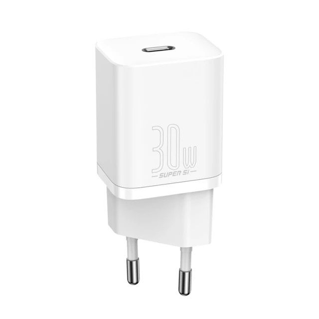 Củ sạc nhanh Baseus Super Si Quick Charger 30W dùng cho iPhone/Samsung/OPPO (30W, Type C, PD/QC3.0 Quick charger)