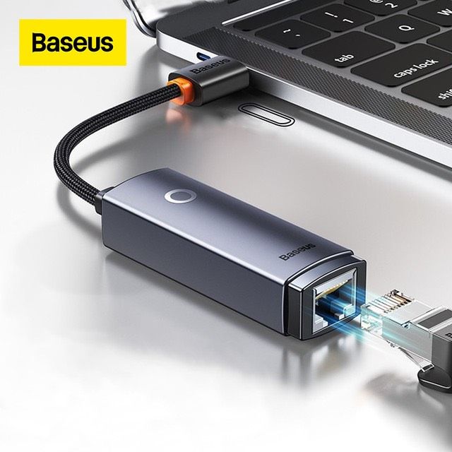 Hub Chuyển Đổi Kết Nối Baseus Lite Series Ethernet Adapter Type C to RJ45 LAN Port (100Mbps/1000Mbps)