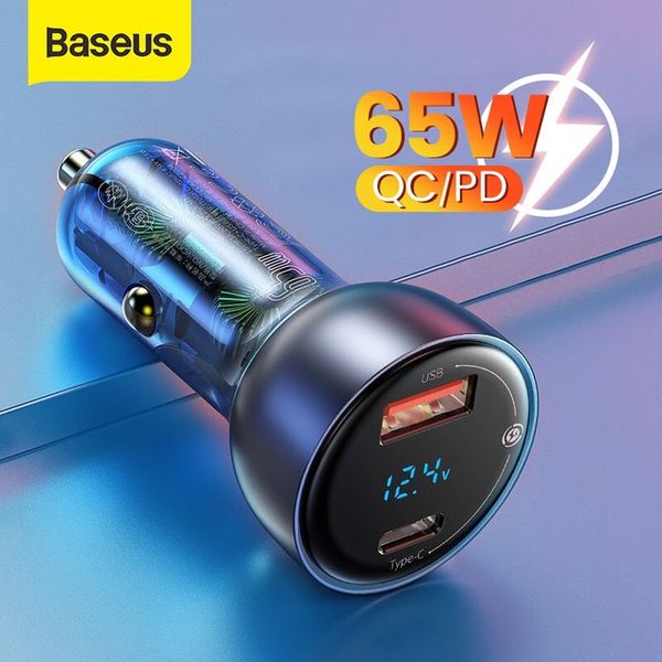 Tẩu sạc nhanh công suất cao 65W Baseus Particular Digital Display QC+PPS Dual  (65W, USB + Type C, LCD Display, PD/PPS/QC3.0 Quick Charger Car Charger)