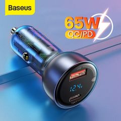 Tẩu sạc nhanh công suất cao 65W Baseus Particular Digital Display QC+PPS Dual  (65W, USB + Type C, LCD Display, PD/PPS/QC3.0 Quick Charger Car Charger)