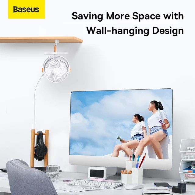 Quạt Mini Để Bàn Baseus Serenity Desktop Fan (USB/2000mAh, Nhỏ gọn Di Động, Có Thể Điều Chỉnh Góc Độ)