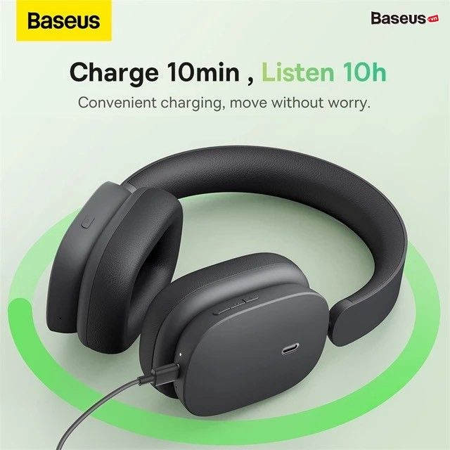 Tai Nghe Chụp Tai Không Dây, Chống Ồn Chủ Động Baseus Bowie H1 ANC (Bluetooth 5.2, GPS - APP Control, Nearly No-delay Noise-Cancelling Wireless Headphones)