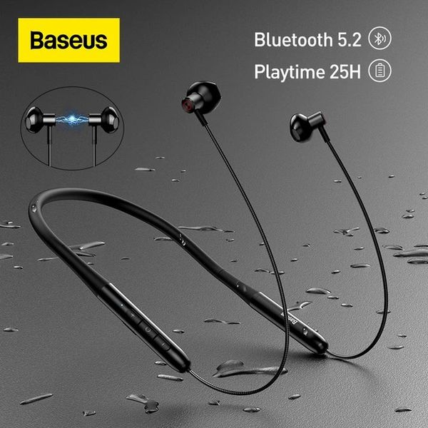 Tai Nghe Bluetooth Thể Thao, Chống nước Baseus Bowie P1 (25hr/Bluetooth 5.2, Waterproof, Half In-ear Neckband Wireless Earphones)