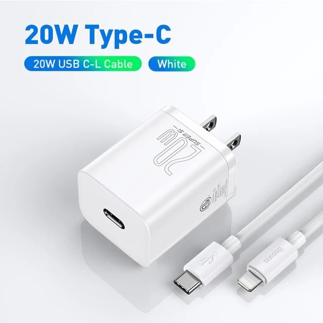 Củ sạc nhanh nhỏ gọn Baseus Super Si Pro Quick Charger 1C 20W (PD/QC/PPS/SCP/FCP Multi Quick Charge Protocol, Type C  Smart Protect Charger)