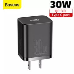 Củ sạc nhanh Baseus Super Si Quick Charger 30W dùng cho iPhone/Samsung/OPPO (30W, Type C, PD/QC3.0 Quick charger)