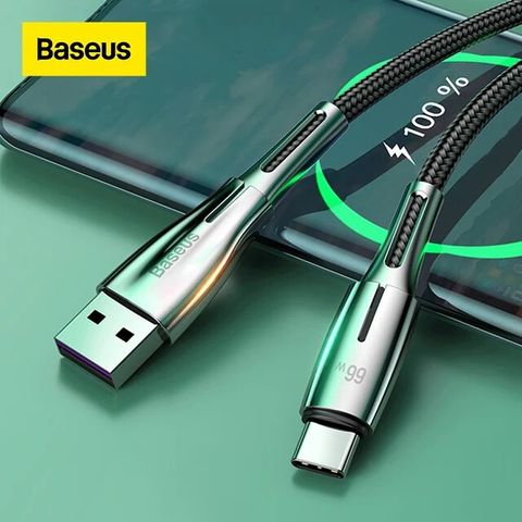 Cáp sạc nhanh, siêu bền Baseus Water Drop-Shaped Lamp Type C Cable (66W, 480Mbps, 6A Super Fast Charge )