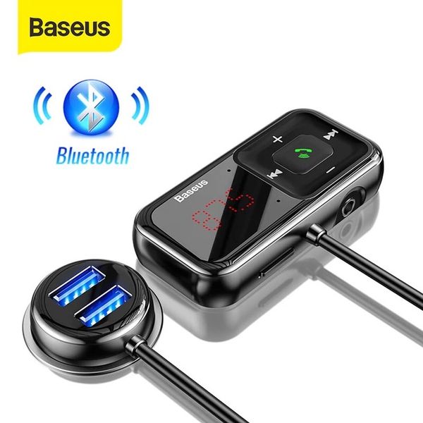 Bộ tẩu sạc đa năng trên xe hơi Baseus T Typed S-16 Wireless MP3 Car Charger (3.5mm, TF card, USB*2, LED screen, Hi-Fi sound quaility)