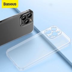 Ốp lưng cường lực nhám viền dẻo chống sốc Baseus Frosted Glass Protective Case dùng cho iPhone 13 Series