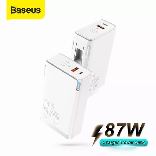 Cốc Sạc Siêu Nhanh Kiêm Pin Dự Phòng Baseus Power Station 4 Hybrid GaN Power Bank Adaptor 10000mAh 87W