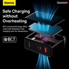 Củ Sạc Nhanh Baseus GaN5 Pro 100W Fast Charger (Kèm Cáp C to C, 2 Port USB + Type C, PD/QC 4.0/3.0/AFC/FCP/PPS Quick Charge)