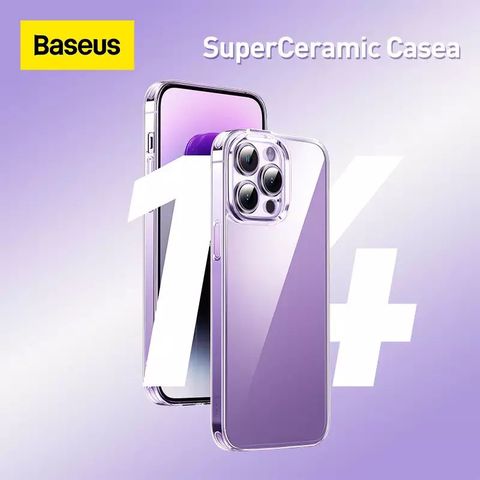 Combo Ốp Lưng & Kính Cường Lực iPhone 14 Series Baseus SuperCeramic Series Glass Case (Combo Ốp lưng kèm Cường lực)