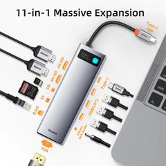 Bộ Hub Mở Rộng Đa Năng Baseus Metal Gleam Multifunctional Gen2 Cho Macbook/Laptop/iPad/Smartphone/Tablet (Gen2 New Upgrade Edition)