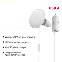 Tẩu Ô Tô Sạc Không Dây Magsafe Baseus CW01 Magnetic Wireless Charging Car Mount Sạc Nhanh 40W