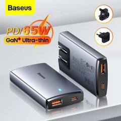 Củ sạc nhanh Baseus GaN5 Pro Ultra-Slim Fast Charger 65W (Combo Củ sạc nhanh Ultra Slim siêu mỏng kèm Cáp sạc 100W, Type C + USB, PD3.0/PPS/QC4.0/SCP/FCP Multi Quick Charge Protocol)