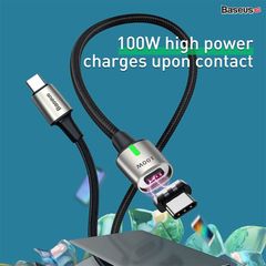Cáp sạc từ C to C Baseus Zinc Magnetic Series 4 Cable Type-C 100W cho Smartphone/Tablet/iPad Pro/Macbook (100W, 20V/5A, E-maker Chip PD/QC3.0 Quick charge & Data Cable, Zinc Alloy)