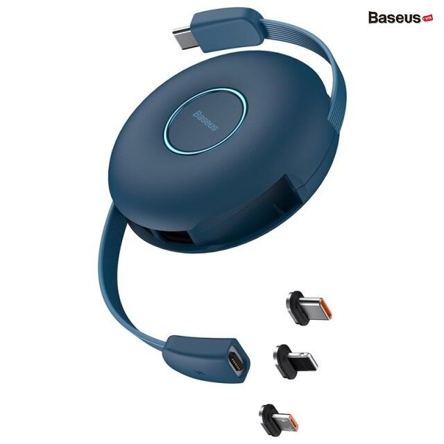 Baseus Zinc Magnetic One-for-three Safe Fast Charging Retractable Data Cable Type-C to M+L+C PD 20W