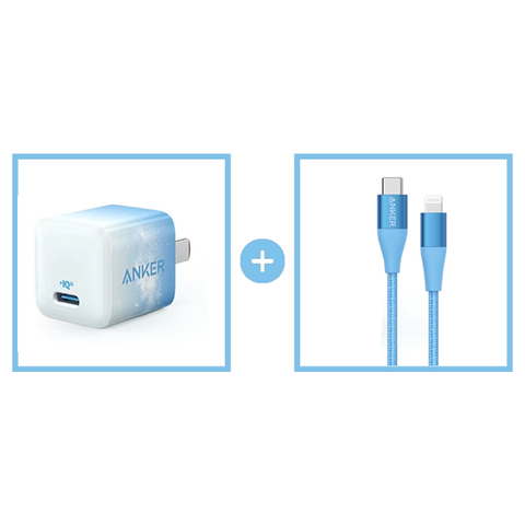 Sạc Anker Nano 20W kèm Cáp C to Lightning 1.2m - B9541