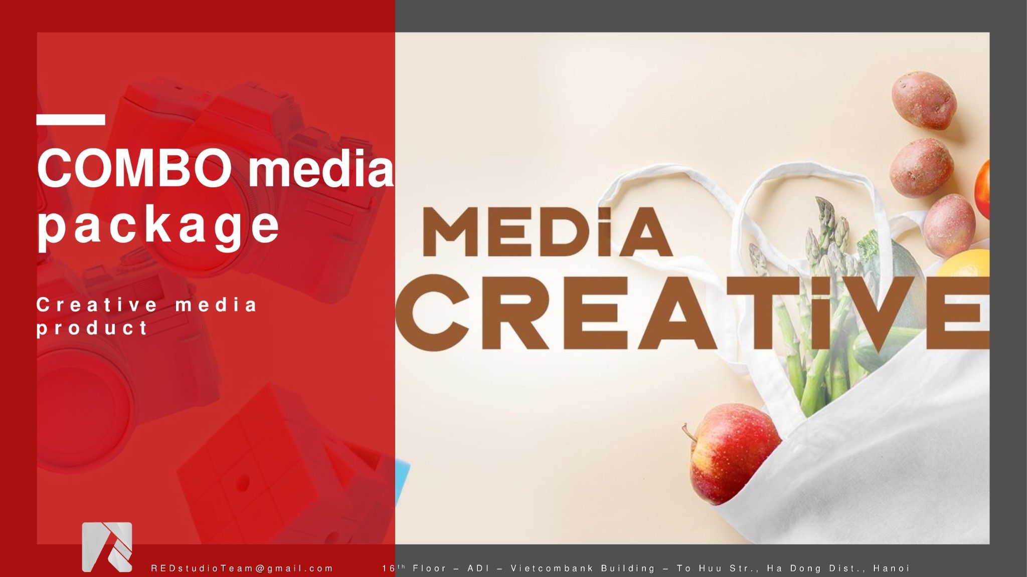 gói COMBO MEDIA REDCREATIVE Profile, Cover social, Intro logo, Video presentation