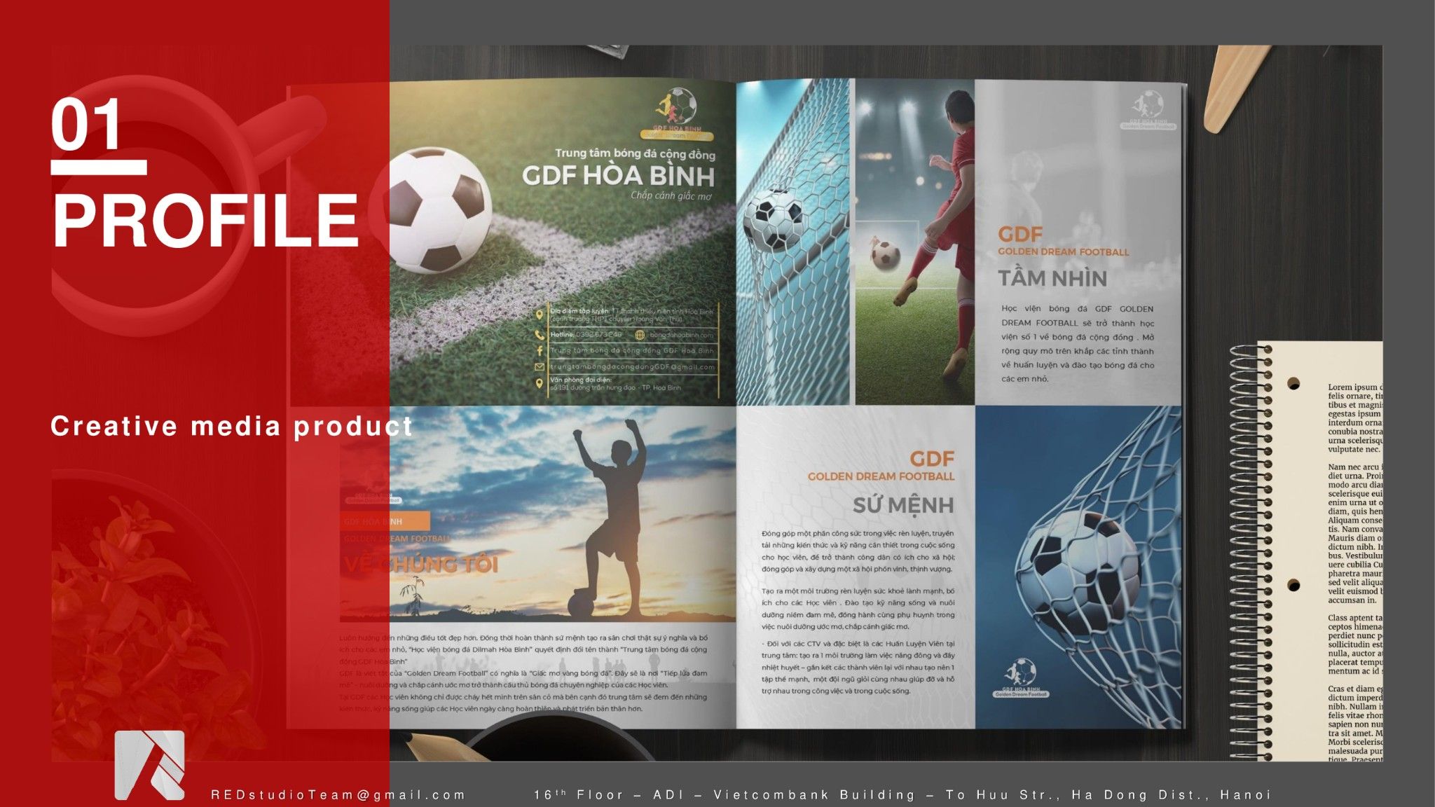 gói COMBO MEDIA REDCREATIVE Profile, Cover social, Intro logo, Video presentation