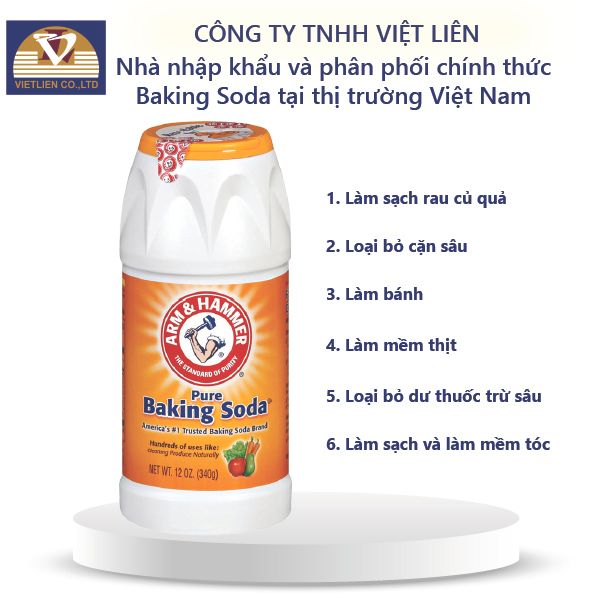  Combo 2 chai : Muối Nổi Rửa Rau Quả Arm&Hammer Baking Soda Tinh Khiết 340g 