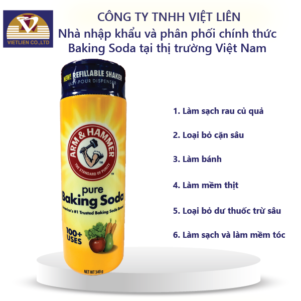  Bột Rửa Rau Củ Quả Arm&Hammer Baking Soda 340g Pure 