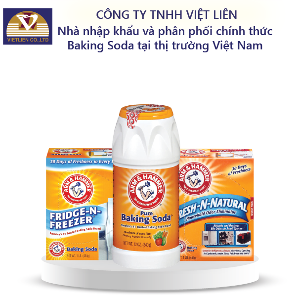  Combo 3: Rửa rau củ quả Arm&Hammer Baking Soda 304g, khửi mùi tủ lạnh, khửi mùi giày dép quần áo 