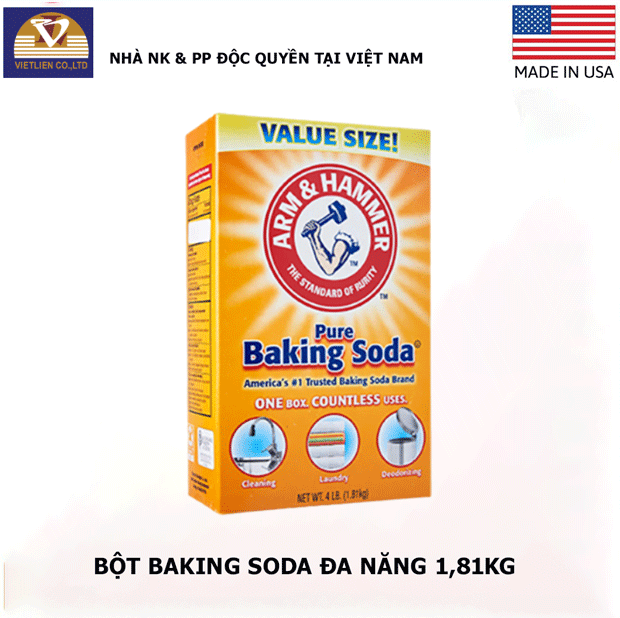 COMBO BỘT RỬA RAU QUẢ ĐA NĂNG BAKING SODA 340G+BỘT ĐA NĂNG BAKING SODA 1.81KG