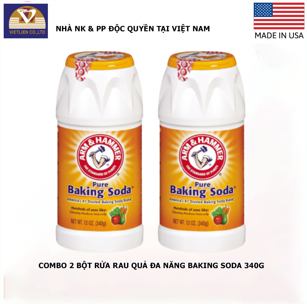  COMBO 2 BỘT RỬA RAU QUẢ ĐA NĂNG BAKING SODA 340G 