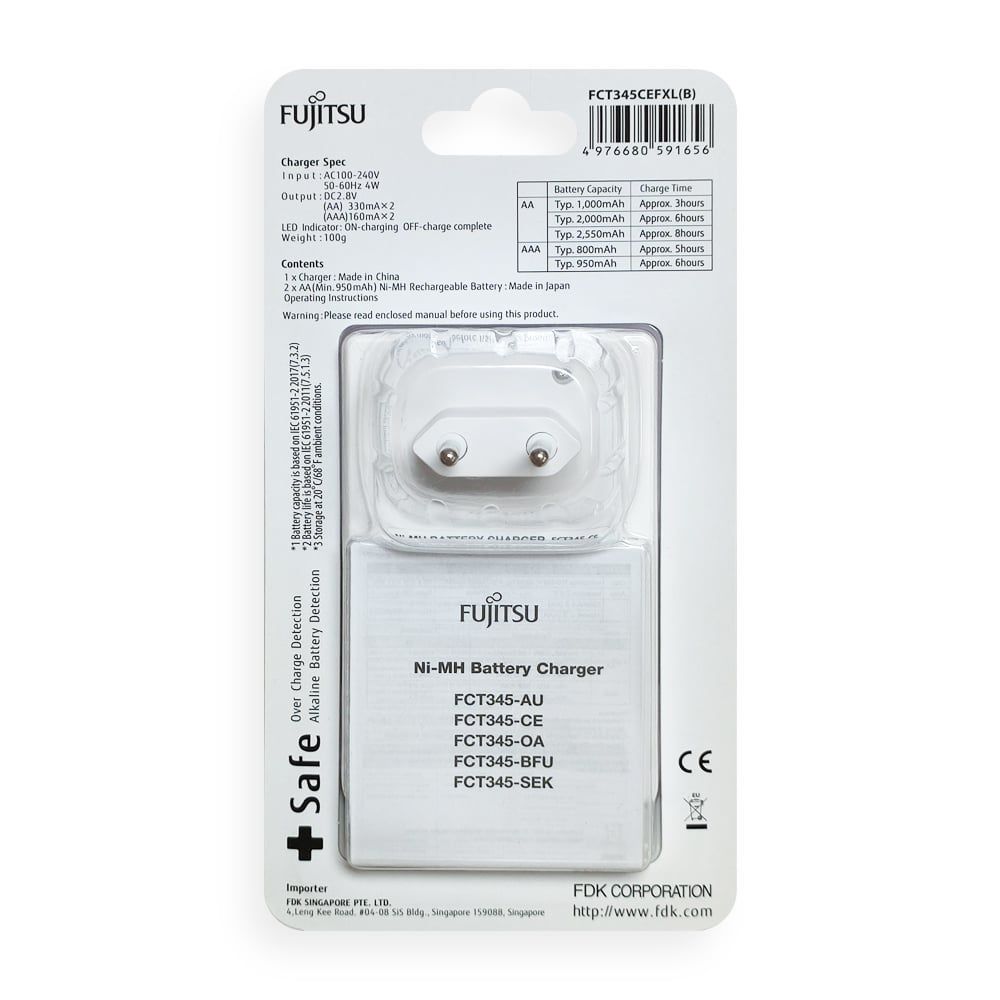 Máy Sạc Fujitsu - FCT 345CEFXL(B) - 3hr - 2xAA 1000mAh