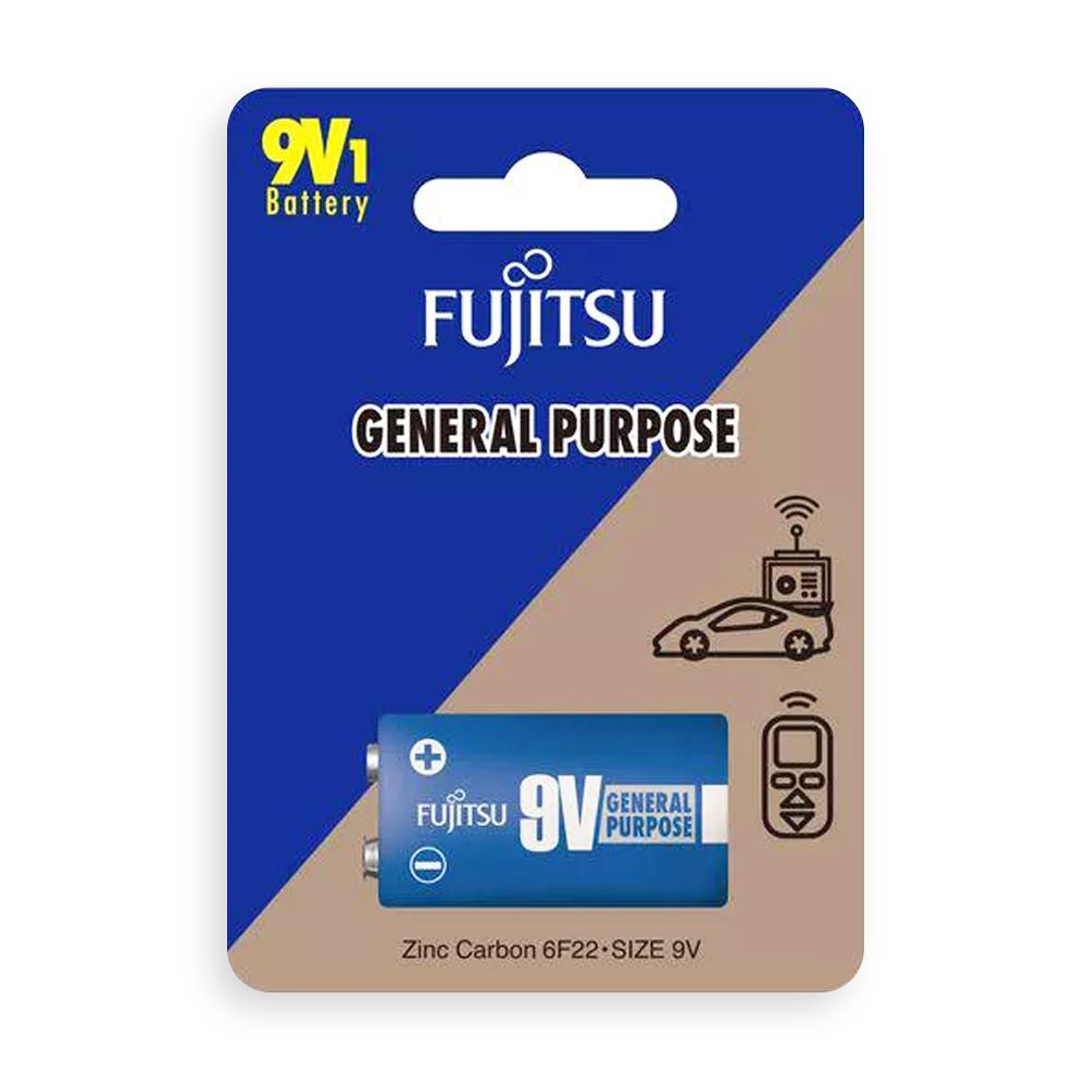  Pin Fujitsu 6F22(B)F-GP_SIZE 9V CARBON ZINC BATTERY 