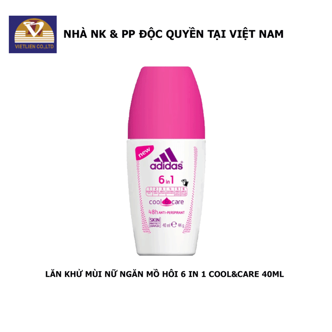 Lăn Khử Mùi Nữ Ngăn Mồ Hôi Adidas 6 in 1 - 40ml