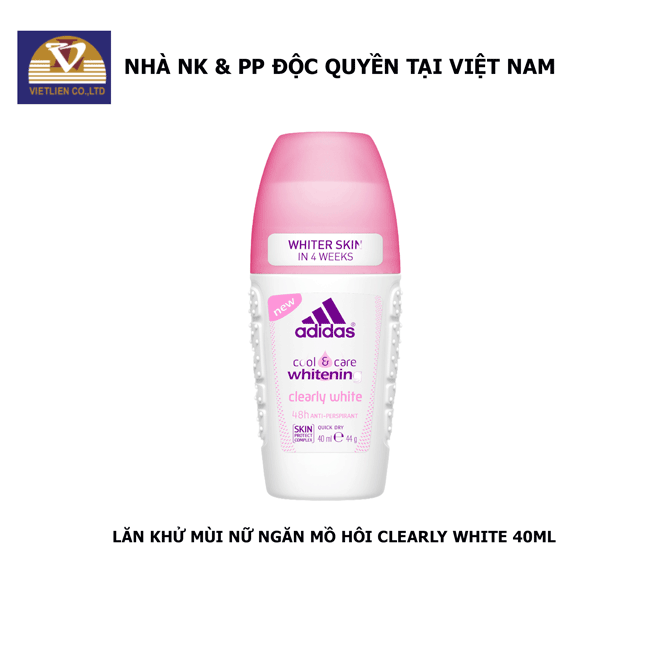 COMBO 2 Lăn Khử Mùi Nữ Ngăn Mồ Hôi Adidas Clearly White 40ml