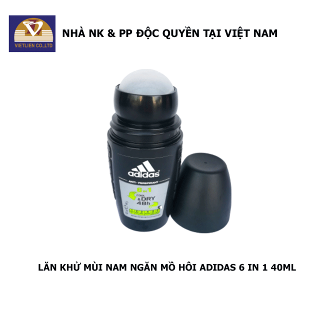  COMBO 2 Lăn Khử Mùi Nam Ngăn Mồ Hôi Adidas 6 in 1 40ml 