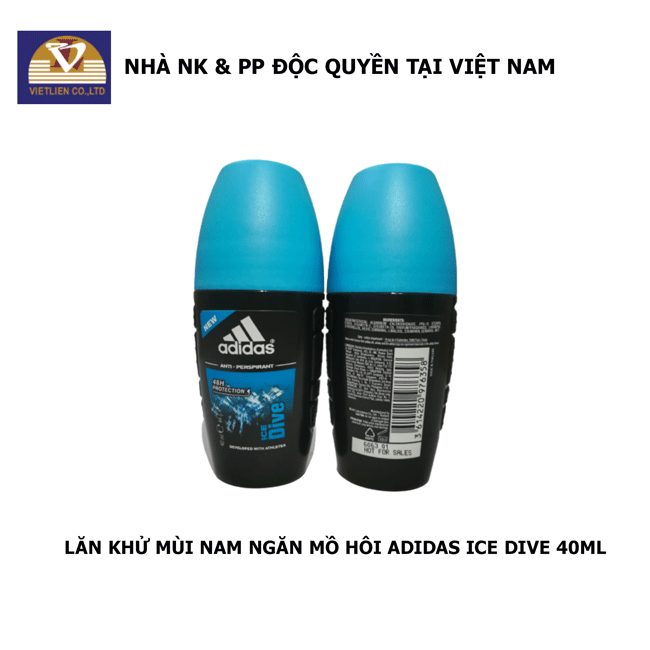 COMBO 3 Lăn Khử Mùi Nam Ngăn Mồ Hôi Adidas Ice Dive 40ml