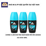  COMBO 3 Lăn Khử Mùi Nam Ngăn Mồ Hôi Adidas Ice Dive 40ml 