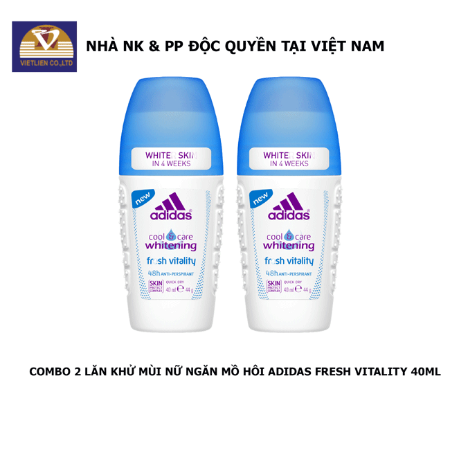 Combo 2 Lăn Khử Mùi Nữ Ngăn Mồ Hôi Adidas Fresh Vitality 40ml