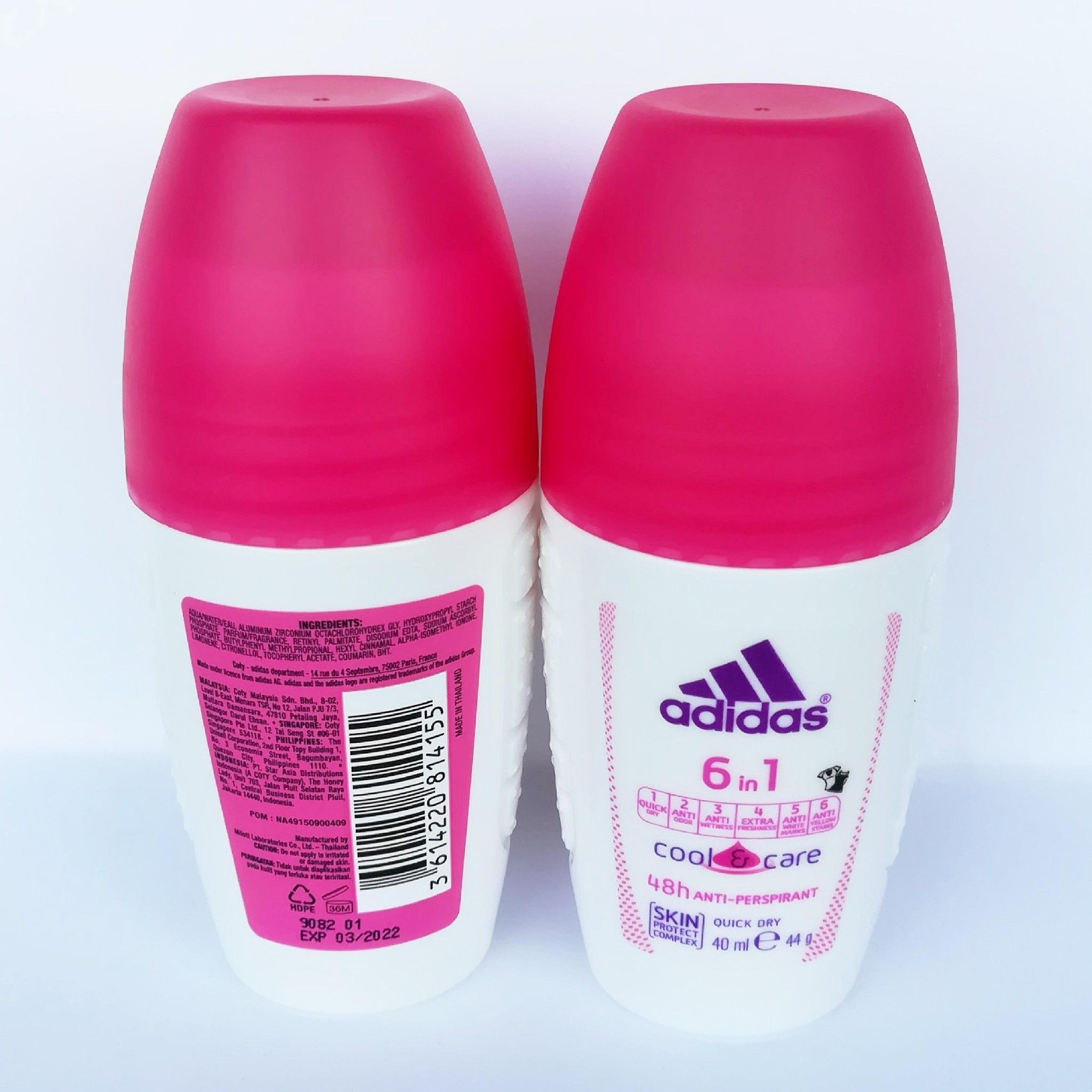 Lăn Khử Mùi Nữ Ngăn Mồ Hôi Adidas 6 in 1 - 40ml