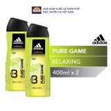  COMBO 2 Sữa Tắm Gội Toàn Thân Nam Adidas Pure Game 400ml 