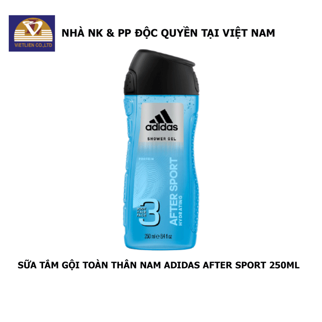 COMBO 2 Sữa Tắm Gội Toàn Thân Nam Adidas After Sport 250ml