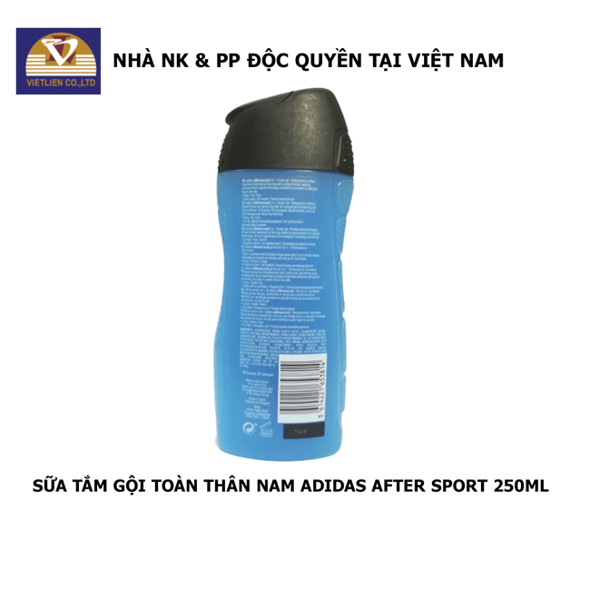 COMBO 2 Sữa Tắm Gội Toàn Thân Nam Adidas After Sport 250ml
