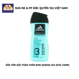  COMBO Lăn Khử Mùi Nam Ngăn Mồ Hôi Adidas 6 in 1 40ml + Sữa Tắm Gội Toàn Thân Nam Adidas Ice Dive 250ml 