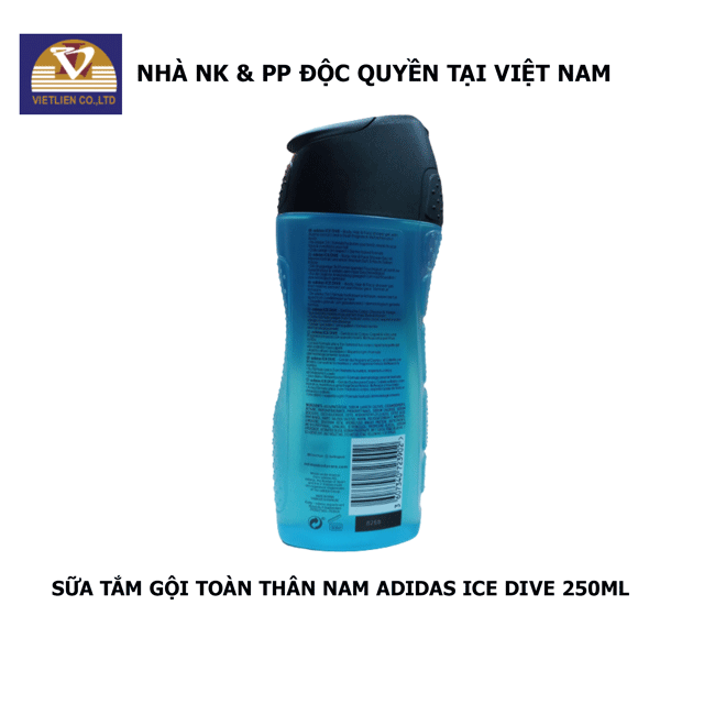 COMBO Lăn Khử Mùi Nam Ngăn Mồ Hôi Adidas Climacool 40ml + Sữa Tắm Gội Toàn Thân Nam Adidas Ice Dive 250ml