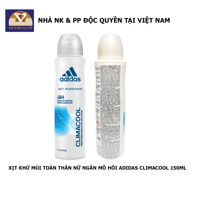 Xịt Khử Mùi Toàn Thân Nữ Ngăn Mồ Hôi Adidas Climacool 150ml