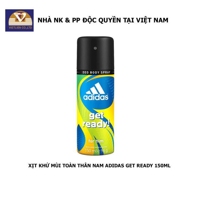  COMBO 2 Xịt Khử Mùi Toàn Thân Nam Adidas Get Ready 150ml 