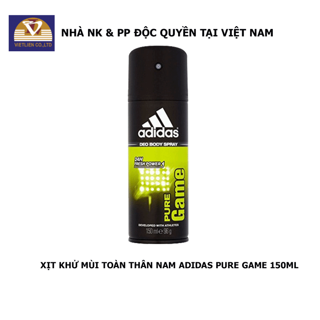  COMBO Xịt Khử Mùi Toàn Thân Nam Adidas Pure Game 150ml + Sữa Tắm Gội Toàn Thân Nam Adidas Ice Dive 250ml 